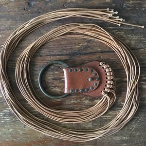 RAFE NEW YORK  Leather Fringed Belt Boho